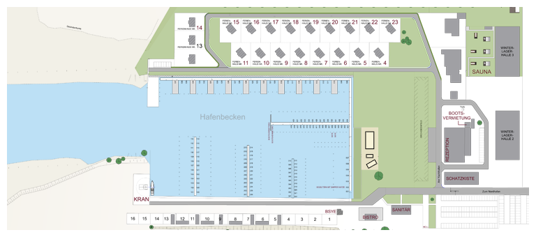 Hafenplan Yachthafen Peenemünde